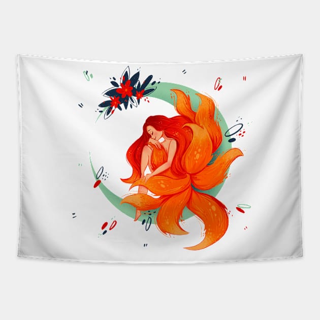 Kitsune Tapestry by Karmina Art