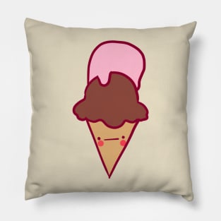 Chocolate strawberry ice cream illustration Pillow