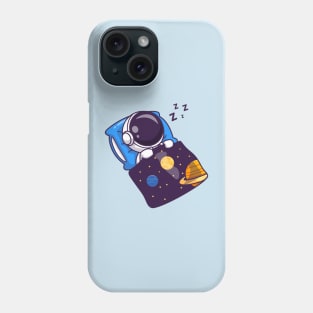 Cute Astronaut Sleeping With Space Blanket Cartoon Phone Case