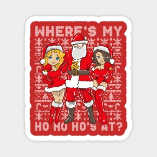 Santa Pimp Where's My Ho's At Christmas Magnet