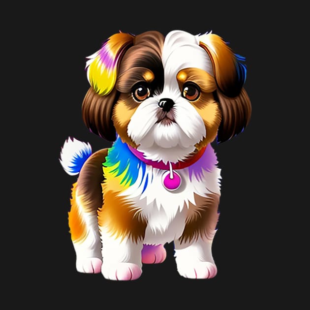 Tie Dye Shih Tzu Puppy 02 by H.M