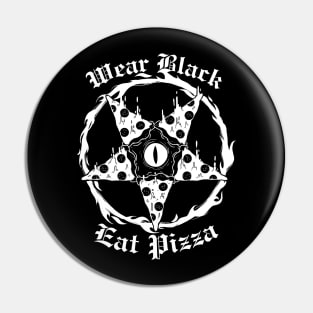 Pizzatanic Wear Black Eat Pizza Satan Baphometh Pentagram Pin