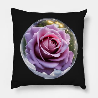 Rose in the glass ball Pillow