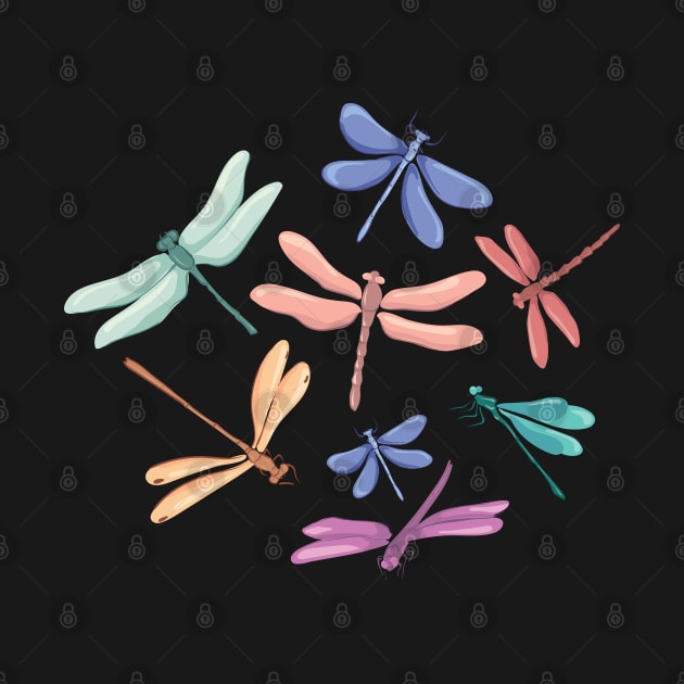 Multi-colored magical dragonflies from a magical forest by Catdog