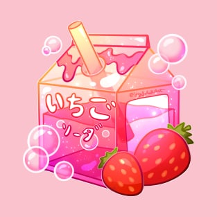 Aesthetic Sparkling Strawberry Soda Carton T-Shirt