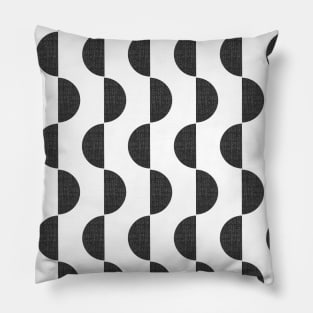 Black Semicircles Pillow