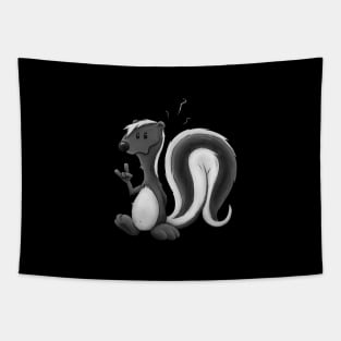 Funny Smelly Cute Cartoon Skunk Illustration Tapestry