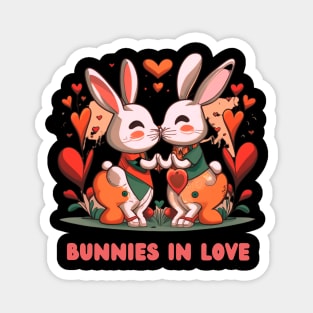 Adorable Bunnies in Love Magnet