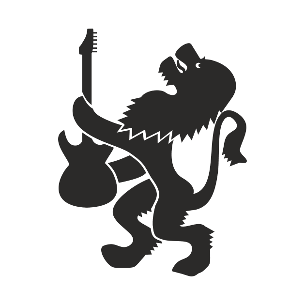 Lion guitarist (black print) by aceofspace