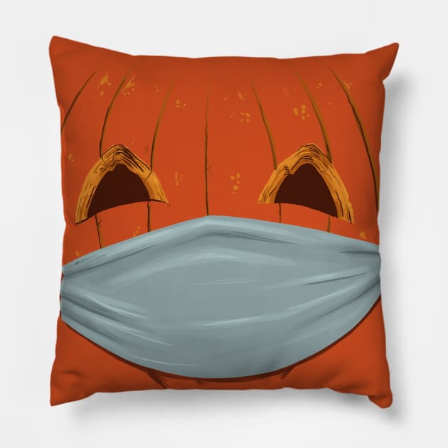 It's never too early for Halloween pumpkin face mask Pillow by Carlos CD