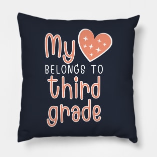 My Heart Belongs to Third Grade Pillow