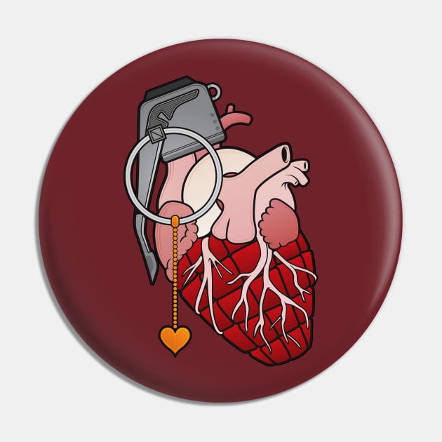 Heart Grenade Pin by Woah_Jonny