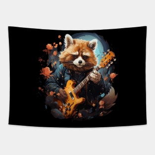 Red Panda Playing Guitar Tapestry