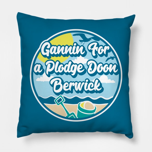 Gannin for a plodge doon Berwick - Going for a paddle in the sea at Berwick Pillow by RobiMerch