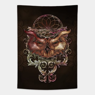 Decorative owl with dreamcatcher Tapestry