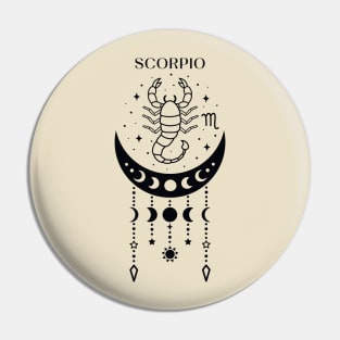 Scorpio star sign; zodiac; horoscope; star sign; astrology; birthday; gift; Scorpio symbol Pin