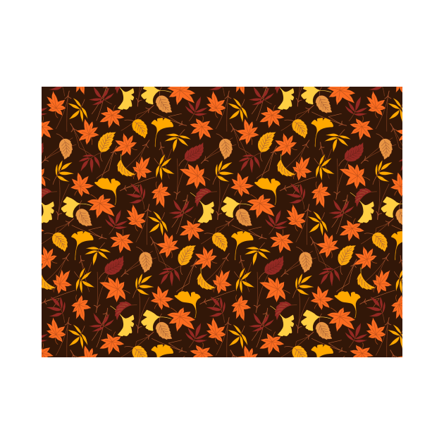 Autumn leaf design in brown colours by Montanescu