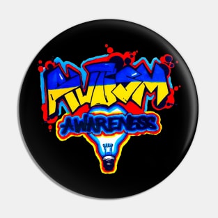 Autism Awareness Graffiti Pin