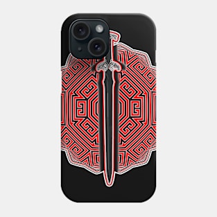 Black Sword On Pattern Maze Phone Case