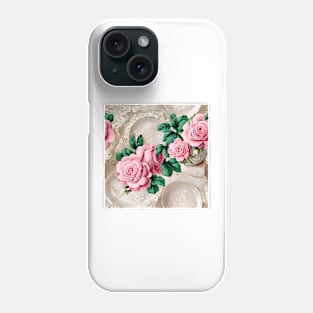 Roses and lace French shabby chic rococo pattern Phone Case