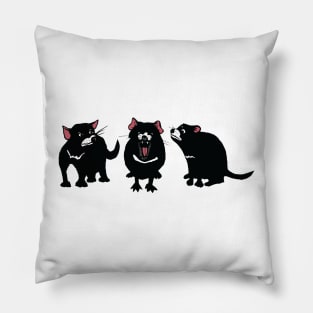 Tom, Tilly and Tarn the Tasmanian Devil Pups Pillow