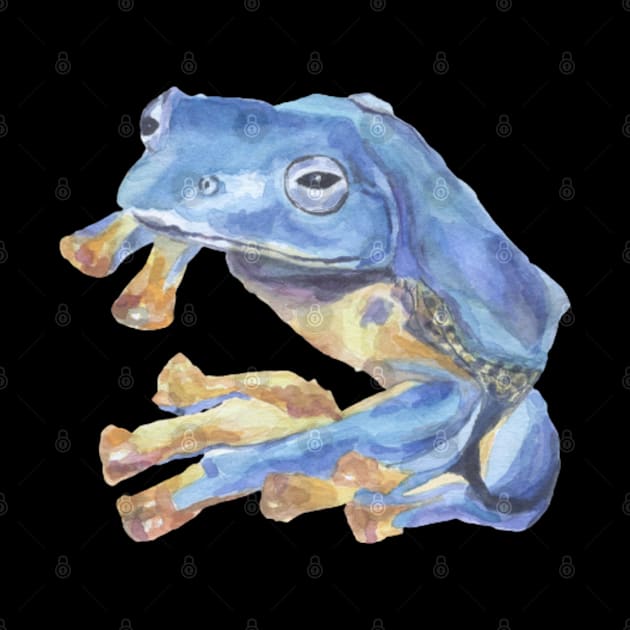 Tropical blue frog by Clariisa