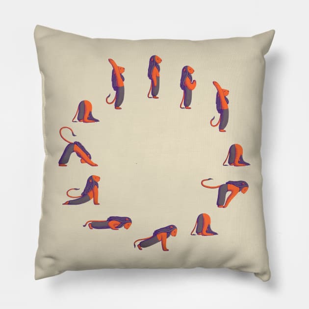 Sun Salutation Pillow by rotemdraws