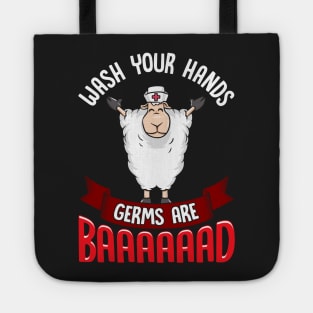 Wash Your Hands Germs Are Bad Nurse Sheep Tote