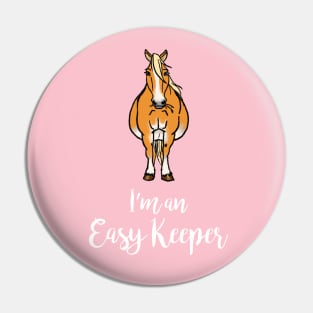 Easy Keeper - Fancy the Haflinger • White Text Pin