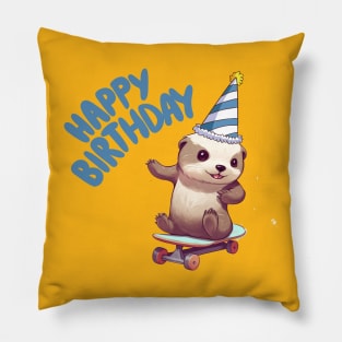 Happy Birthday Otter Pillow