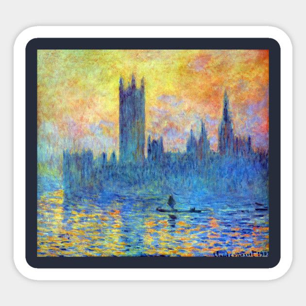 Houses Of Parliament By Claude Monet Claude Monet Sticker Teepublic