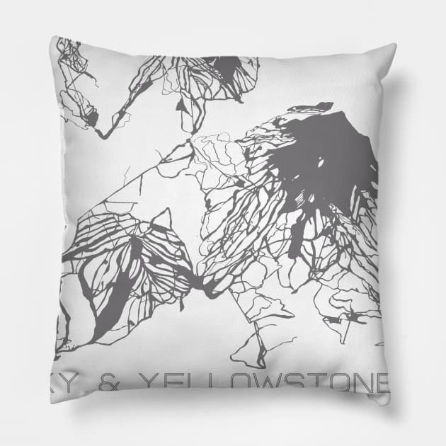 Big Sky & Yellowstone Club 3D Pillow by Mapsynergy