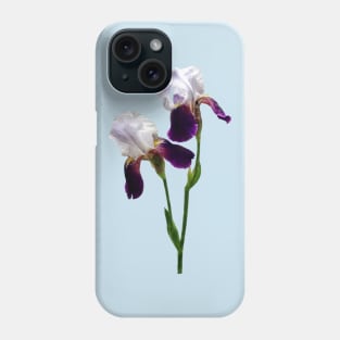 Twin Irises Maroon and White Phone Case