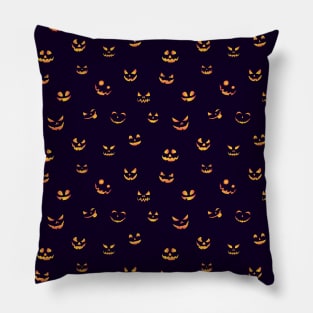 Scary Jack o Lantern Faces Halloween Costume Pillow