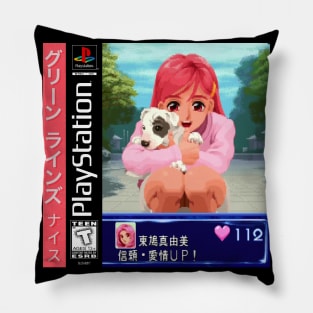 Vaporwave anime aesthetic video game pixel art girl Pillow