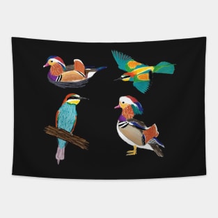 Nice Artwork showing a Mandarin Duck III Tapestry