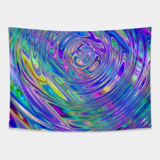 Psychedelic waves multicolored abstract Tapestry