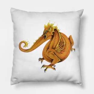 Fire dragon yellow Pillow