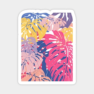 Abstract Colorful Monstera Leaves 20 Magnet