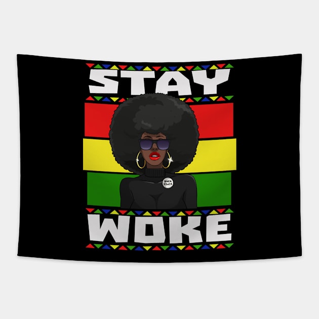 Black Lives Matter Stay Woke Tapestry by Noseking