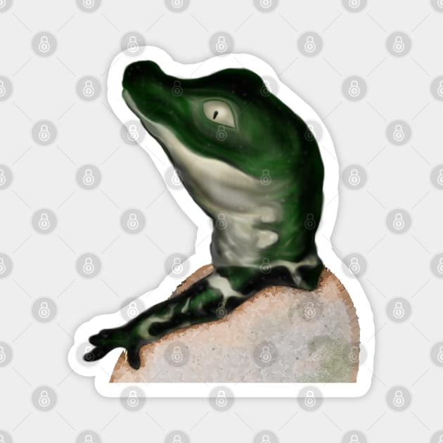 Cute Baby Alligator Digital Art Magnet by H. R. Sinclair