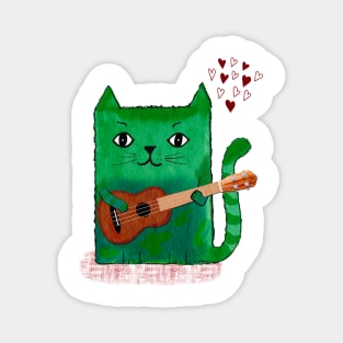 Ukulele Kitty Magnet