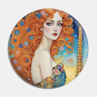 Gustav Klimt's Parisian Reverie: Inspired Eiffel Tower Pin