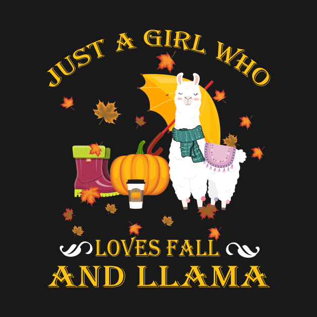 Just A Girl Who Loves Fall & Llama Funny Thanksgiving Gift by LiFilimon