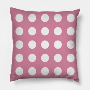 White Dots on Carnation Pink Pillow