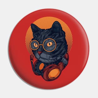 Music Cat DJ Pin