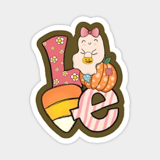 Love Cute Pink Halloween Vibes Candy Corn Pumpkin Magnet