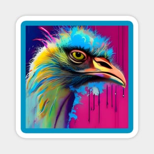 Colorful Emu Head Magnet