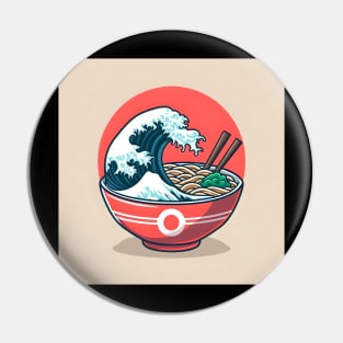 A  Classic Bowl of Ramen Have The Japanese Great Wave off Kanagawa Pin