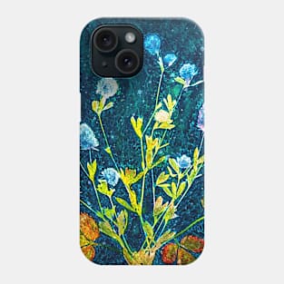 Botanical cyanotype wildflowers Phone Case